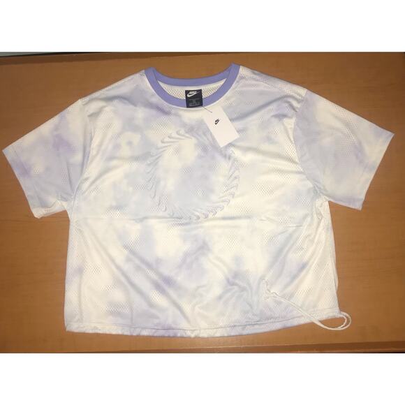 Nike Icon Clash Mesh AOP T-Shirt drawstring waist women's size 1x NEW - Picture 1 of 6